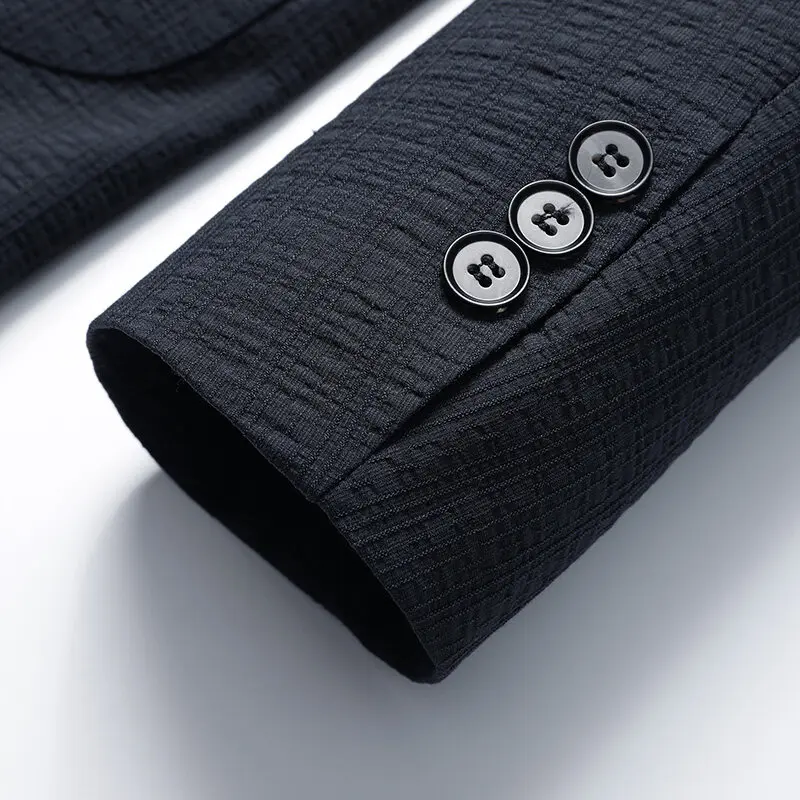 Blazer Men แฟชั่นสุภาพบุรุษธุรกิจอเนกประสงค์ Slimming สไตล์อังกฤษสีทึบการโฮสติ้งการแสดง Casual งานแต่งงาน Blazer