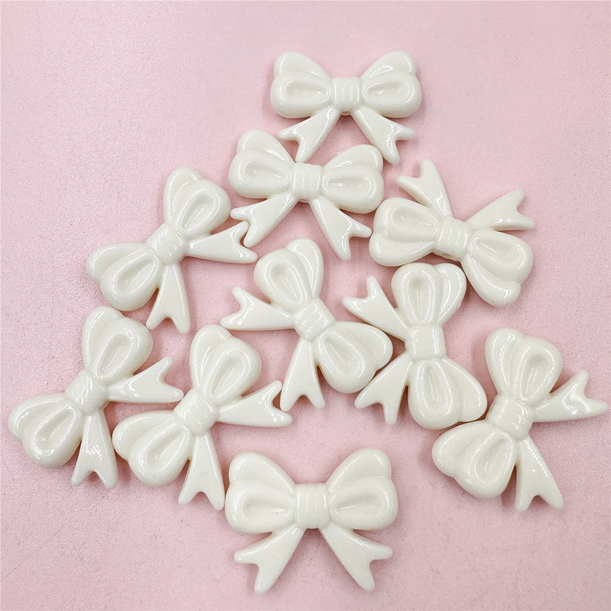 5Pcs/bag 22.5*29mm Bowtie Bowknot Beads Acrylic Jelly Colored Handmade Material Jewelry Accessories Hairpin DIY Ornament