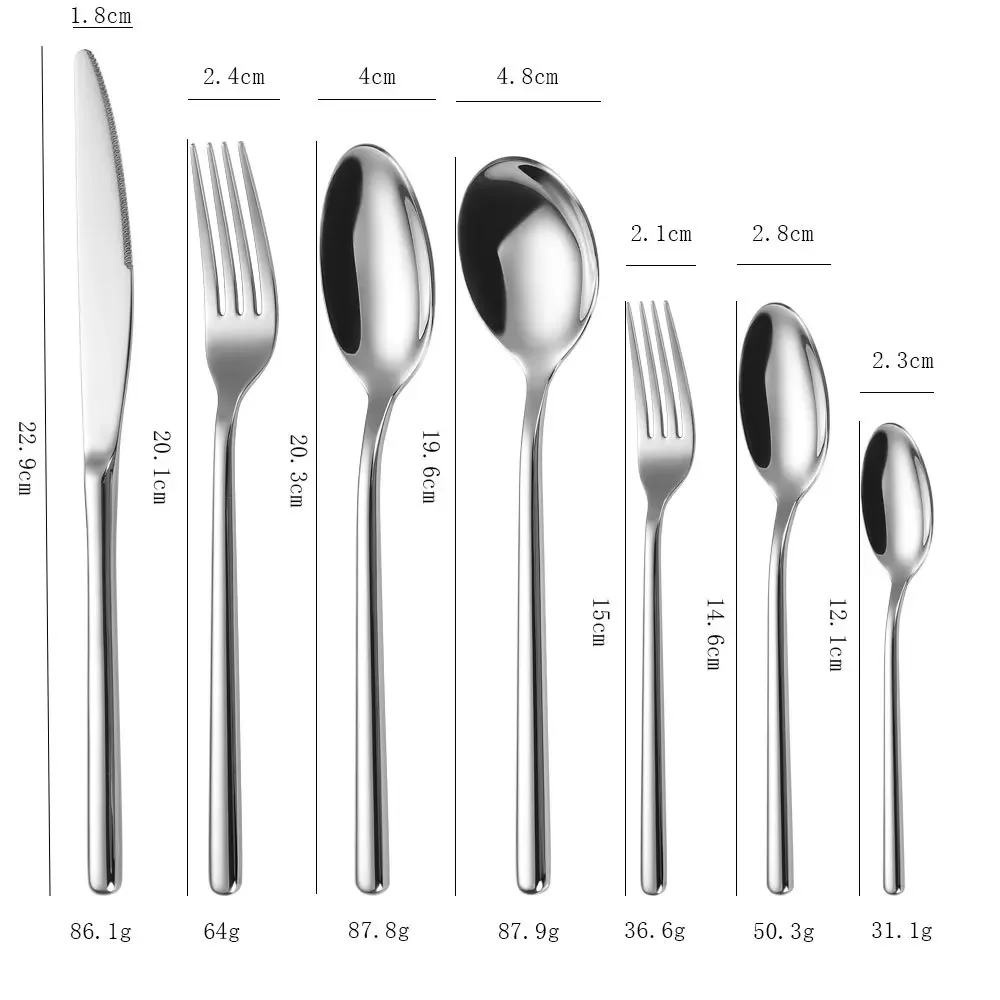 7pcs Luxury Flatware Set 304 Stainless Steel Dinnerware Knife Coffee Fork Round Spoon Cutlery Tableware Dishwasher Safe Gift