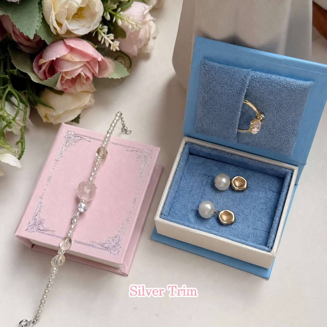 Magnetic Jewelry Box Pink Blue Optional Paper Jewelry Box Gift Box Compact For Engagement Gifts Small Necklaces Daily Storage