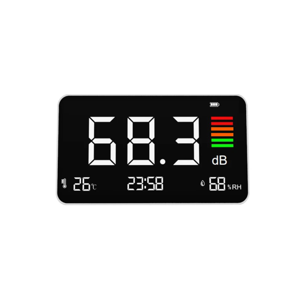 High Precision Electronic Decibel Meter Sound and Noise Detector With Hygrothermograph Portable for Detection and Battery Usa