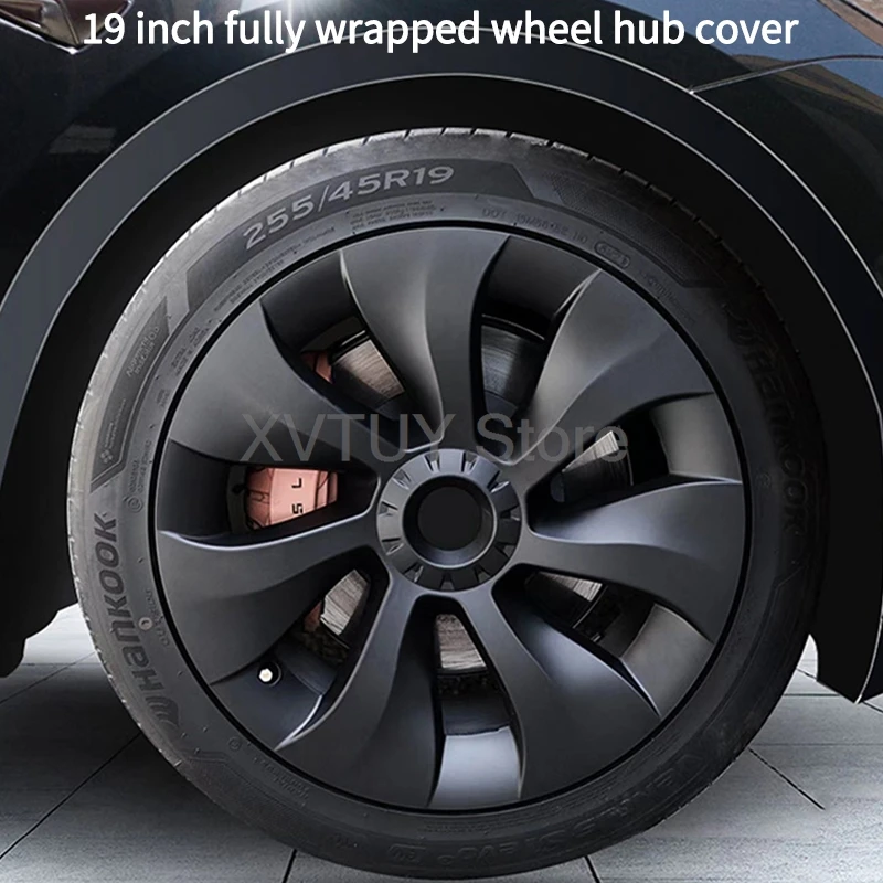 4PCS Wheel Hub Hight Performance Replacement Hub Caps Protection Ring Full Rim Cover Accessories For Tesla Model Y 19 Inch 2024