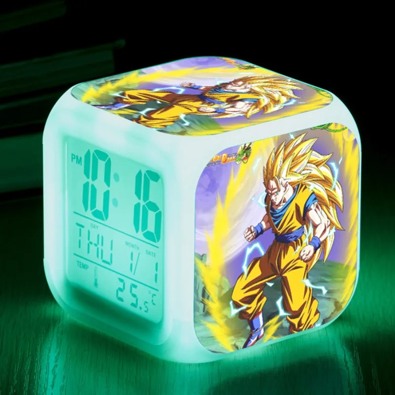 Dragon Ball LED Colorful Alarm Clock Creative Digital Electronic Clock Children's Birthday Gift Creative Small Alarm Clock