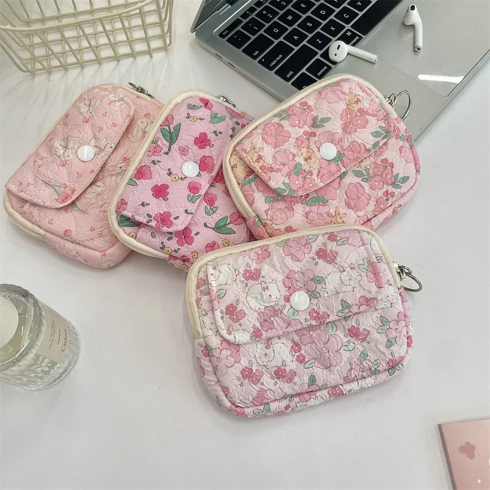 

Fashion Polyester Portable Ladies Makeup Bag Purse Floral Female Small Storage Clutch Cute Cartoon Quilted Women's Cosmetic Bags