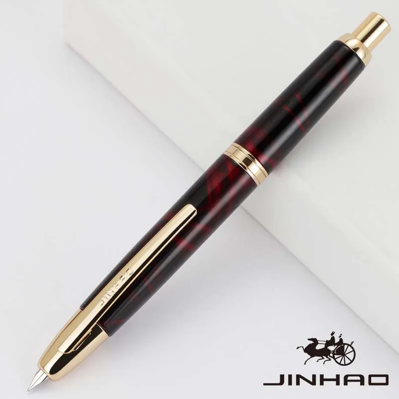 JINHAO 10-pers Vulpen Intrekbare EF/F-punt Metaal met clip Schrijven Inkt Pen Converter Schoolbenodigdheden Briefpapier PK A1 A2