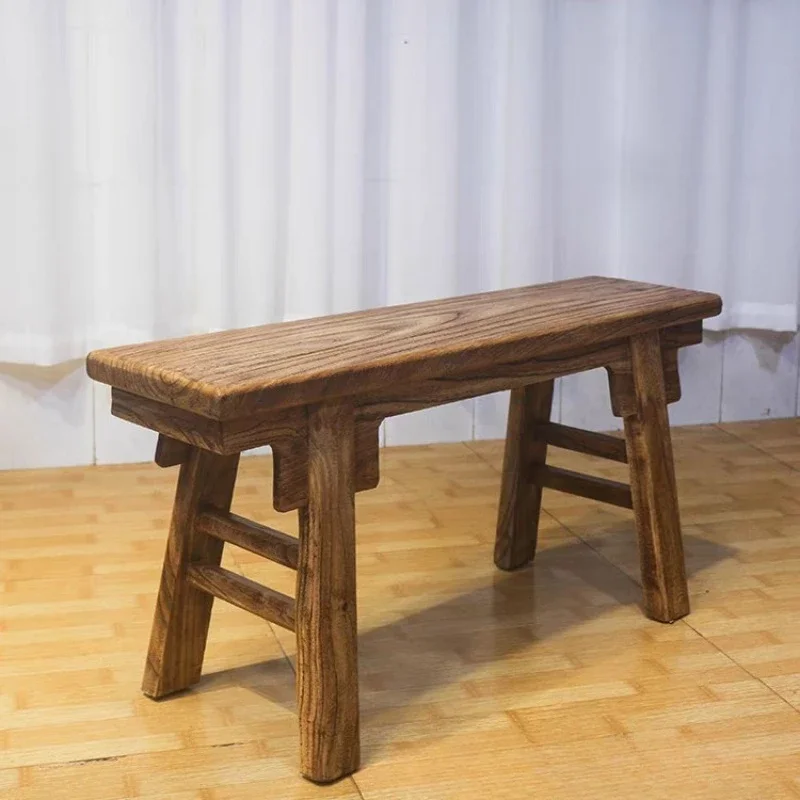 Northern elm bench solid wood stool tenon and mortise household old-fashioned antique eight immortals table Chinese bench