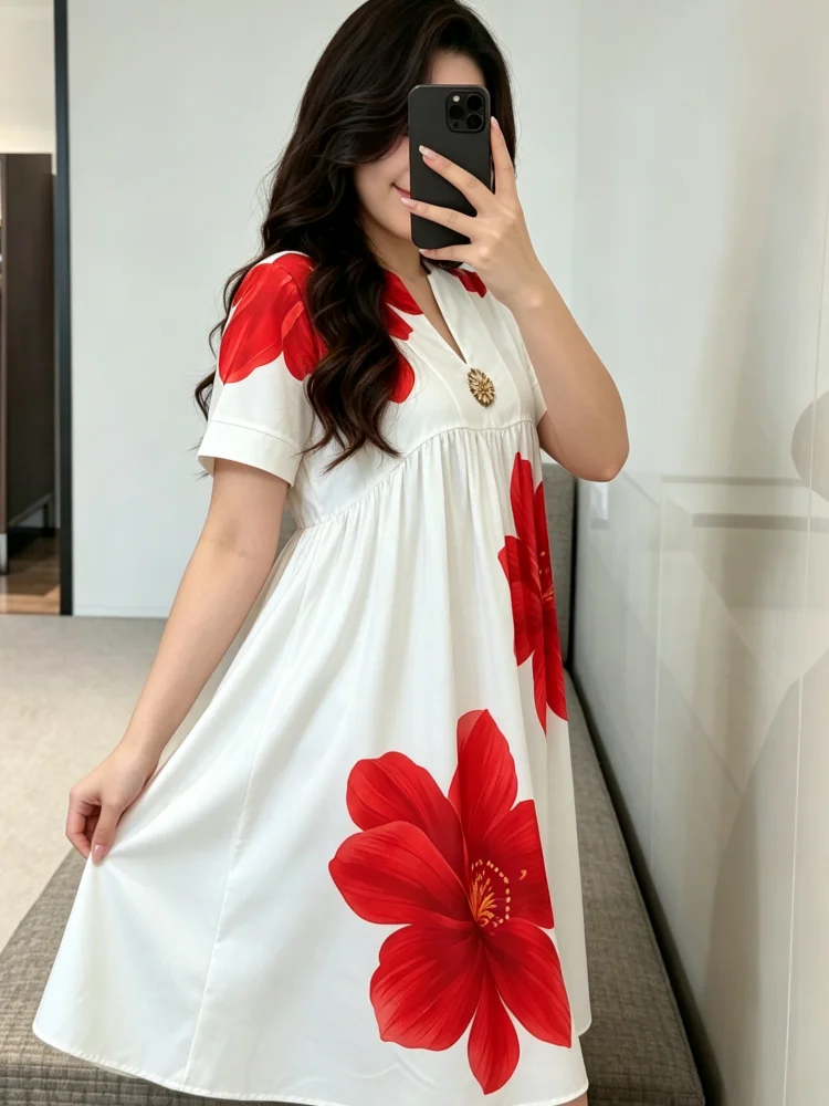 Plus Size Dress Women Floral P - đánh giá và giá Midi Skirt Floral
