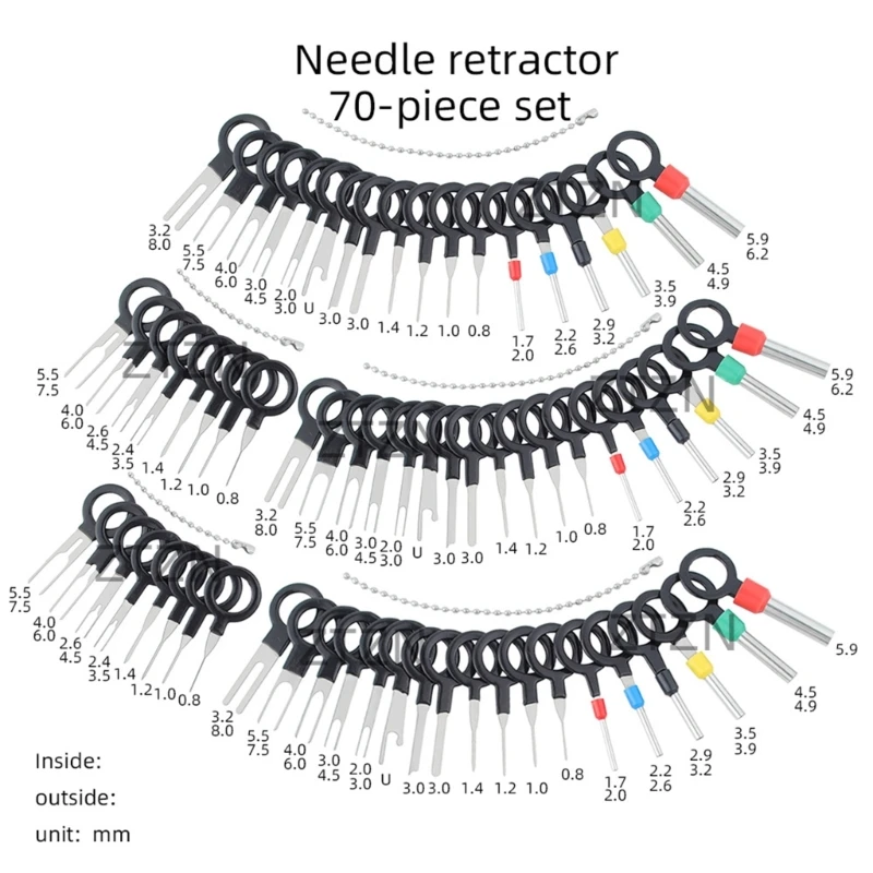 82PCS Car Terminal Removal  Wiring Crimp Connector Puller Repairing Tool Auto Electrical Wire Crimp Connector Needle