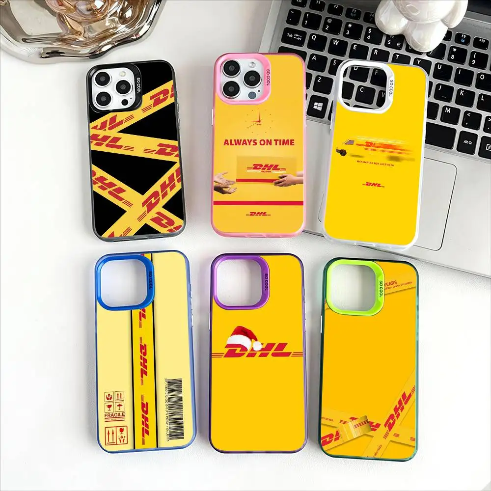 حافظة هاتف لوجستية عالمية DHL لهاتف آيفون 11 12 13 14 15 16Pro Max Plus غطاء هاتف مطلي