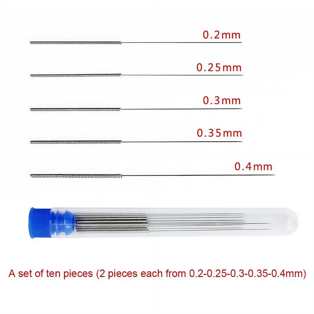 10Pcs Car Windshield Washer Nozzle Cleaning Tool Set Stainless Steel Wiper Nozzle Clean Drill Unclog Needle Set