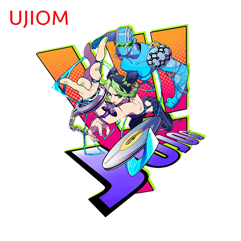 UJIOM 13cm × 11.5cm Jolyne Cujoh Anime Wall Stickers Colorful Light Switch Cupboard Decals Waterproof Bedroom Accessories