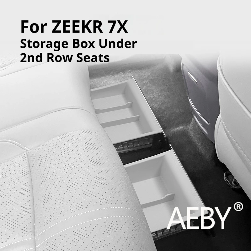 

AEBY For ZEEKR 7X 2024 2025 Car Second Row Under Seat Storage Box Large Capacity with Lid, Waterproof Interior Accessories