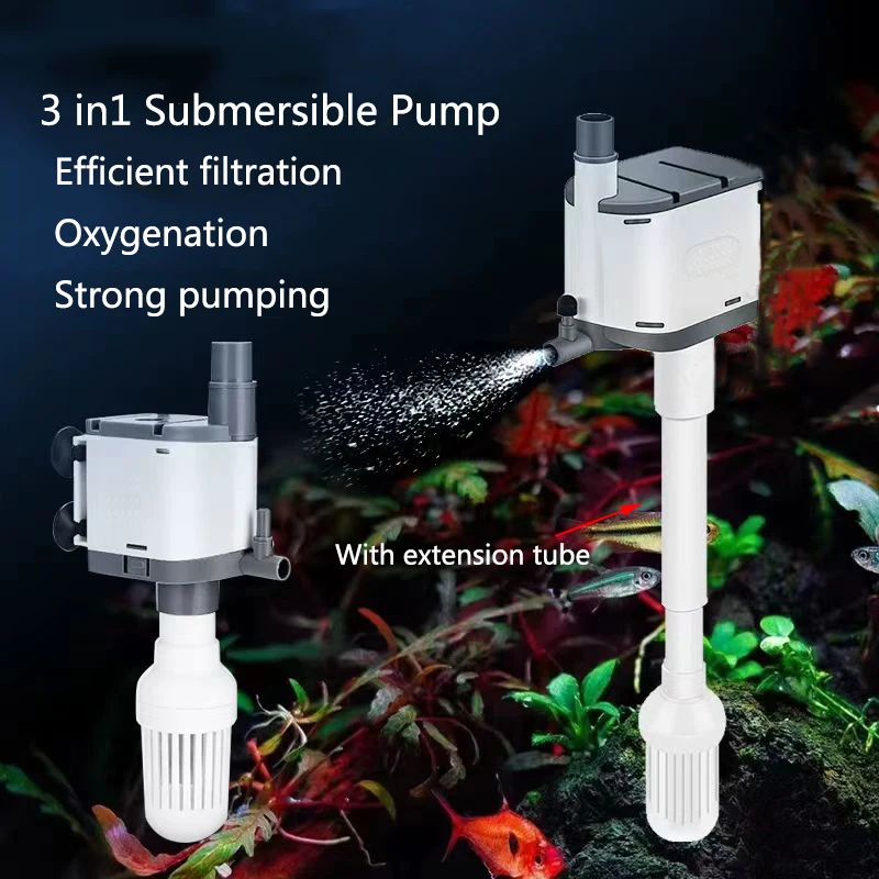 3W 6W Fish Tank Water Pump Aquarium 220V-240V Submersible Pump For Water Cycle and Pumping of the Fish Tank 3In1