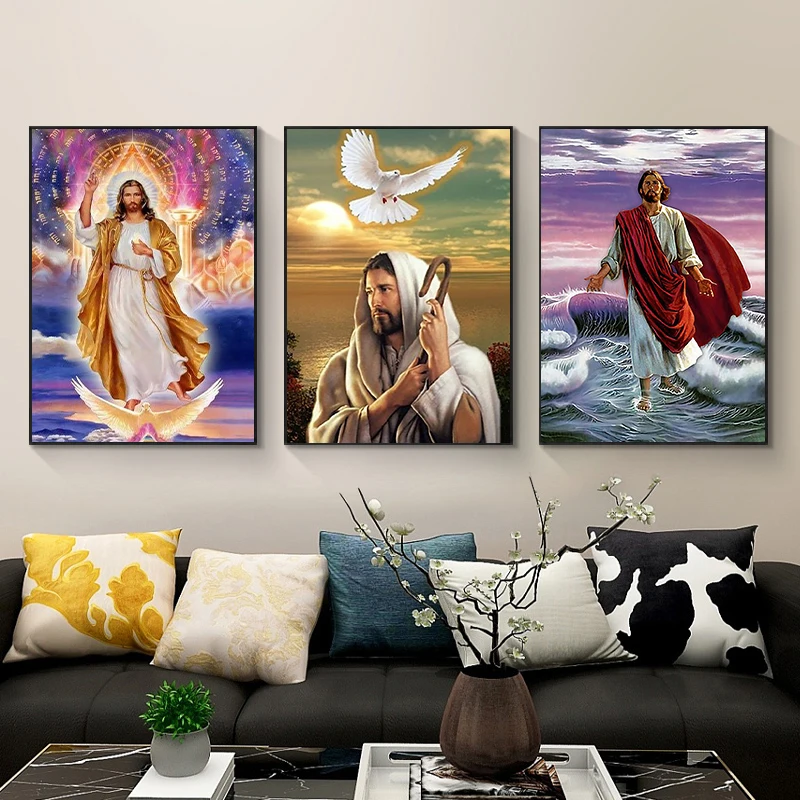 5D DIY Diamond Painting Religious Figure Handmade Diamond Embroidery Mosaic Full Drill Diamond Cross Stitch Kit Home Decor