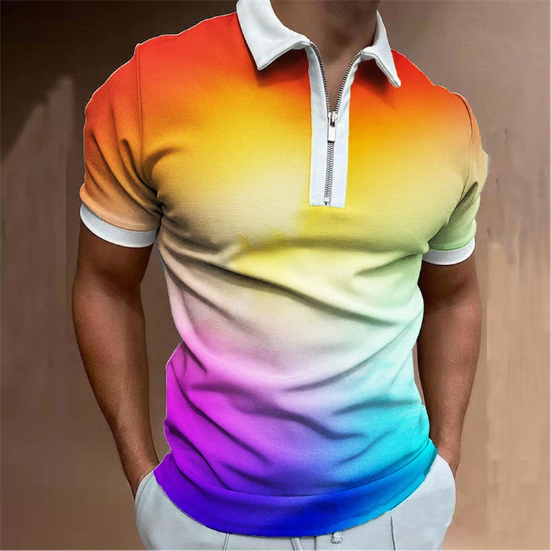 Men Summer Tops Polo Shirts Colorful T-Shirt Fashion Tracksuit Simple High Quality Top Casual Breathable Upscale Golf Sweatshirt