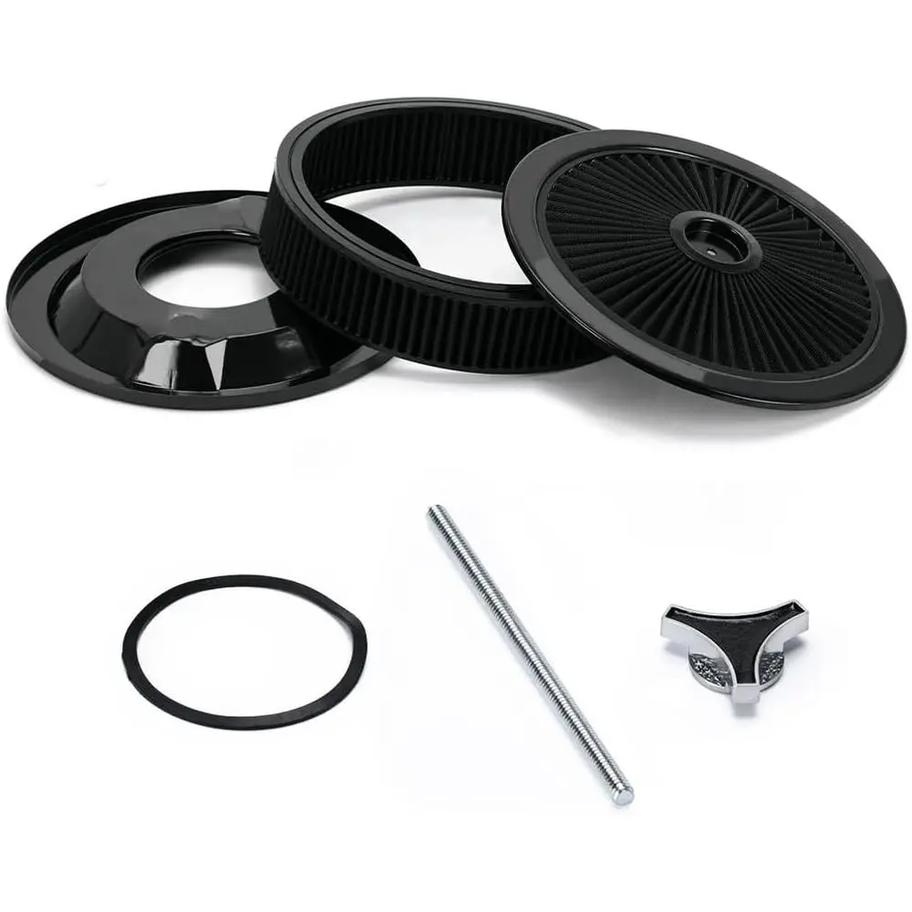 

14x3 Round Air Cleaner Filter Assembly with Low-Thru Lid Carburetor High Flow Compatible