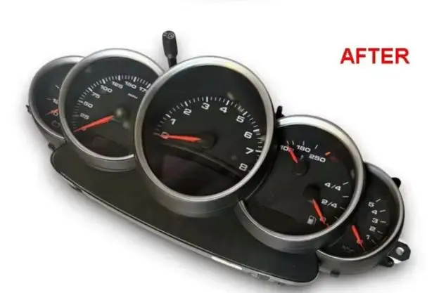 

Compatible With Porsche 911 996 S Turbo Targa Matt/Gloss Carbon Fiber/Matt Chrome Dashboard Gauge Rings Bezel Trim