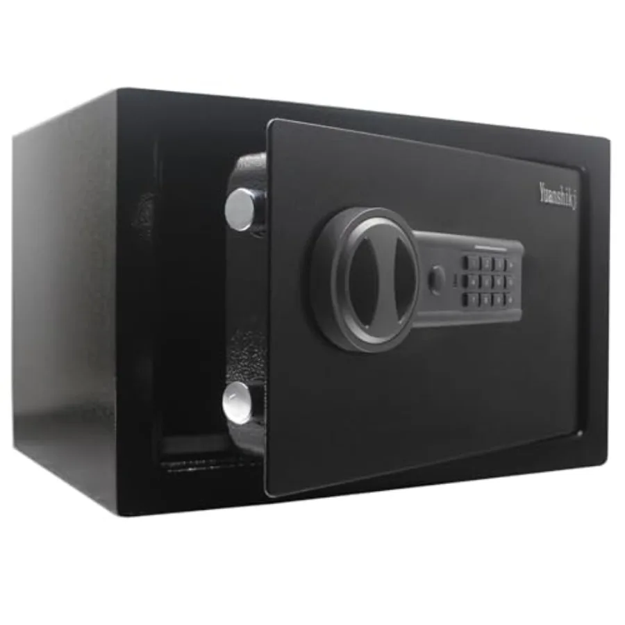 

Стальной сейф-бокс с электронной кодовой панелью и портом для аварийного подключения питания для наличных, ювелирных изделий, документов, 13.78" Ш x 9.84" Г