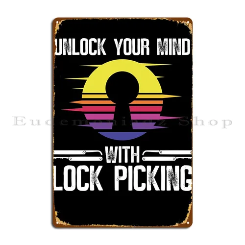 자물쇠로 마음 잠금 해제 금속 사인, 펍 레트로 차고 다리미 주방 주석 사인 포스터 