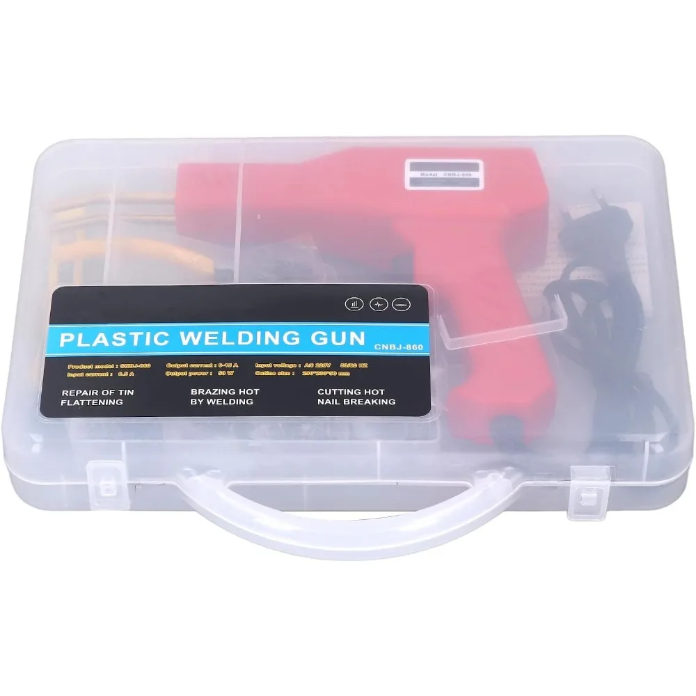 ماكينة لحام البلاستيك 50 وات، ماكينة لحام دباسة ساخنة محمولة باليد، طقم تصليح مصد السيارة مع 4 أشكال من الدبابيس للوحة القيادة،