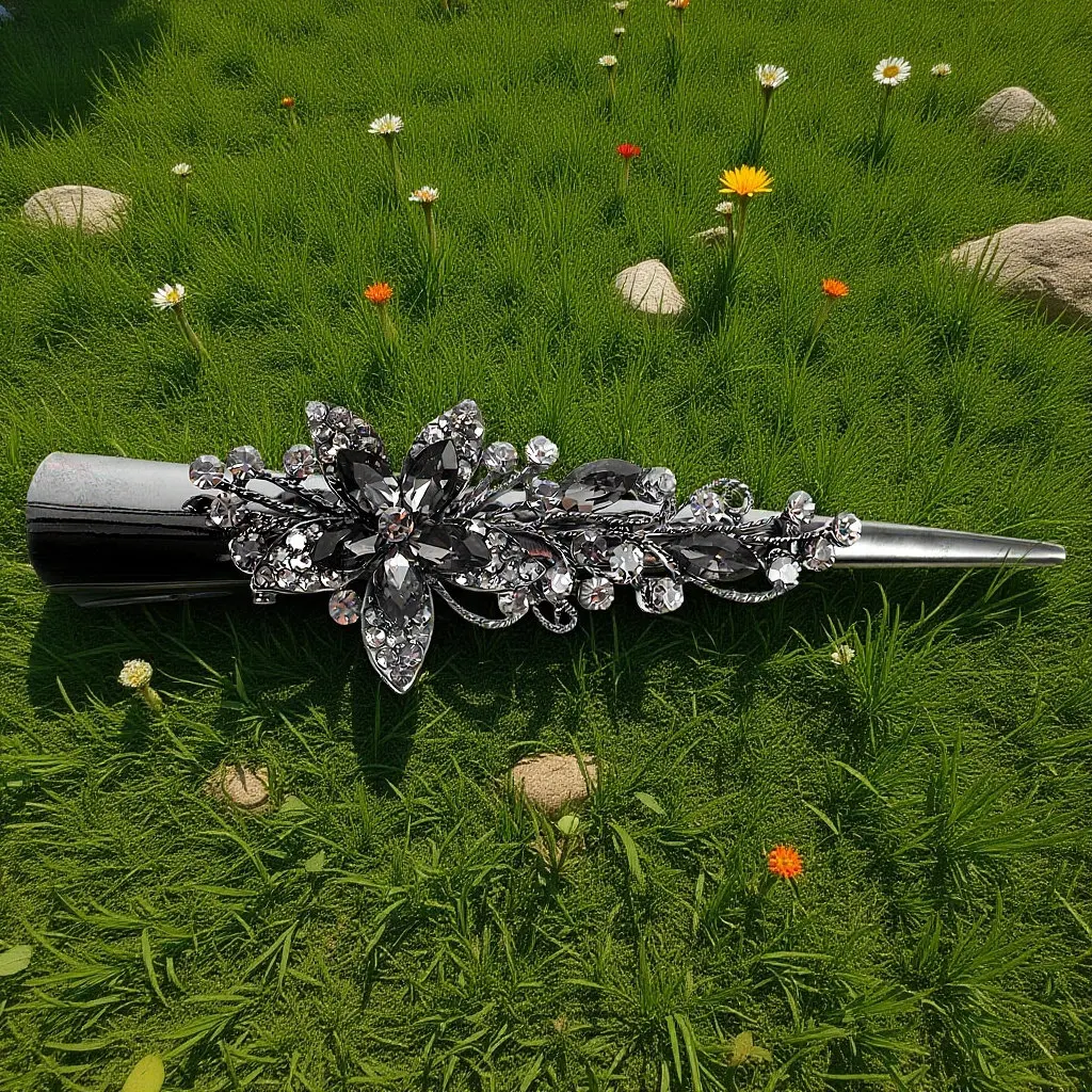 

Retro Rhinestone Hair Clip Decorative Duckbill Alligator Clip Shiny Sparkle Hair Barrette for Women Teens Party Prom Daily Use