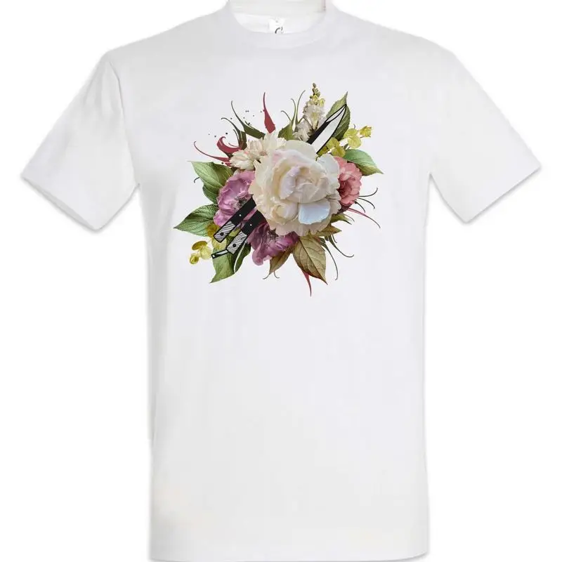 Camiseta de artista de tatuajes Knife And Flowers, estilo Oldschool Flash Mandala Newschool