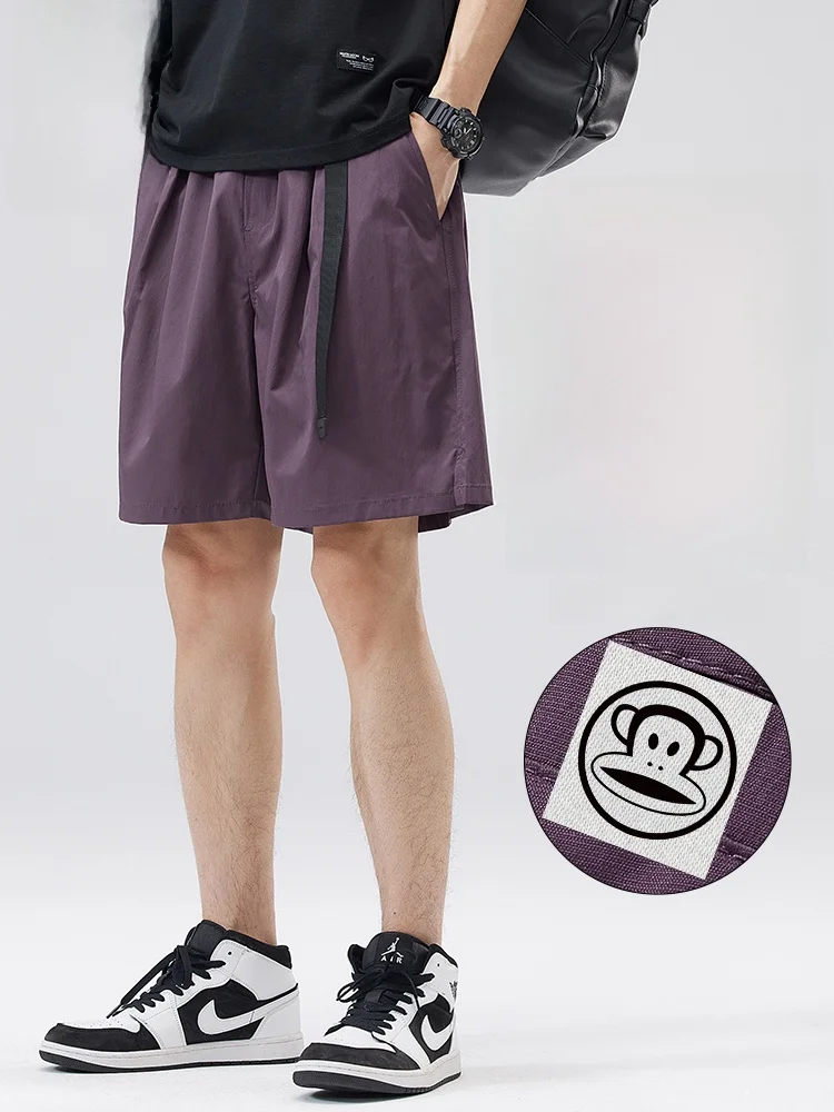 

Мужские летние тонкие брюки Paul Frank Dopne Workwear из ледяного шелка, быстросохнущие, повседневные, свободного прямого кроя, длиной до колена.