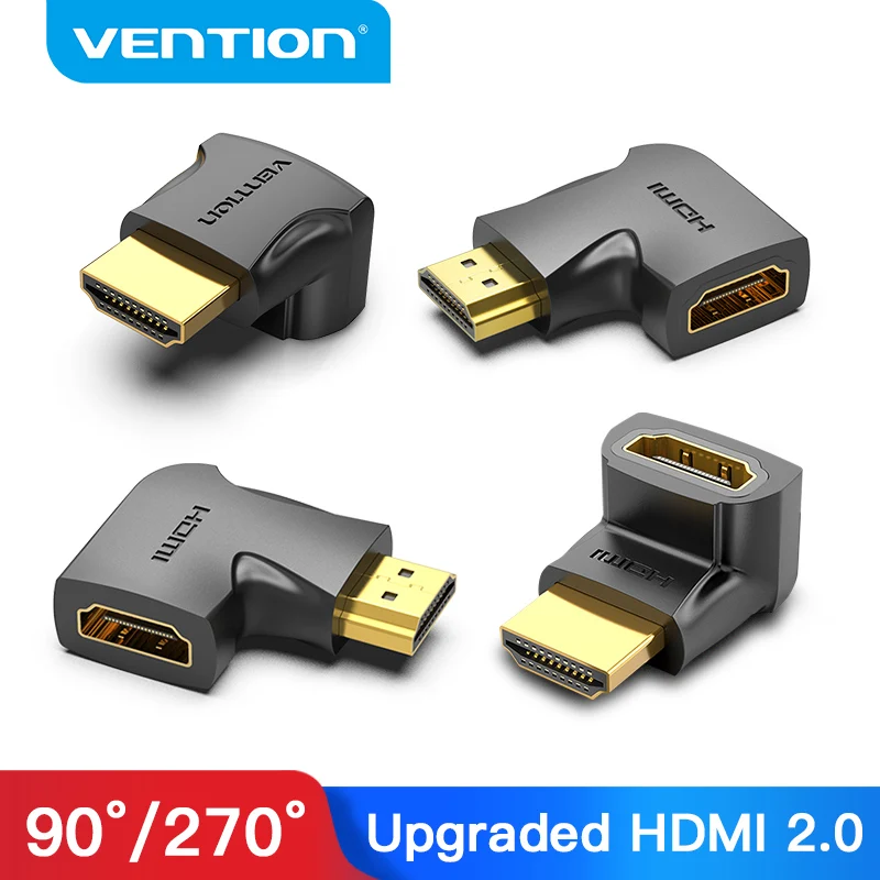 Adapter HDMI o kącie prostym 90 270 stopni konwerter męski na żeński złącze 4K HD dla przedłużacz HDMI TV, pudełko HDTV PS4 lpttop