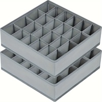 1pc Fabric Storage Box with 24 Compartments - Foldable Stackable Organizer for Socks Ties Underwear Space-Saving Drawer Divider