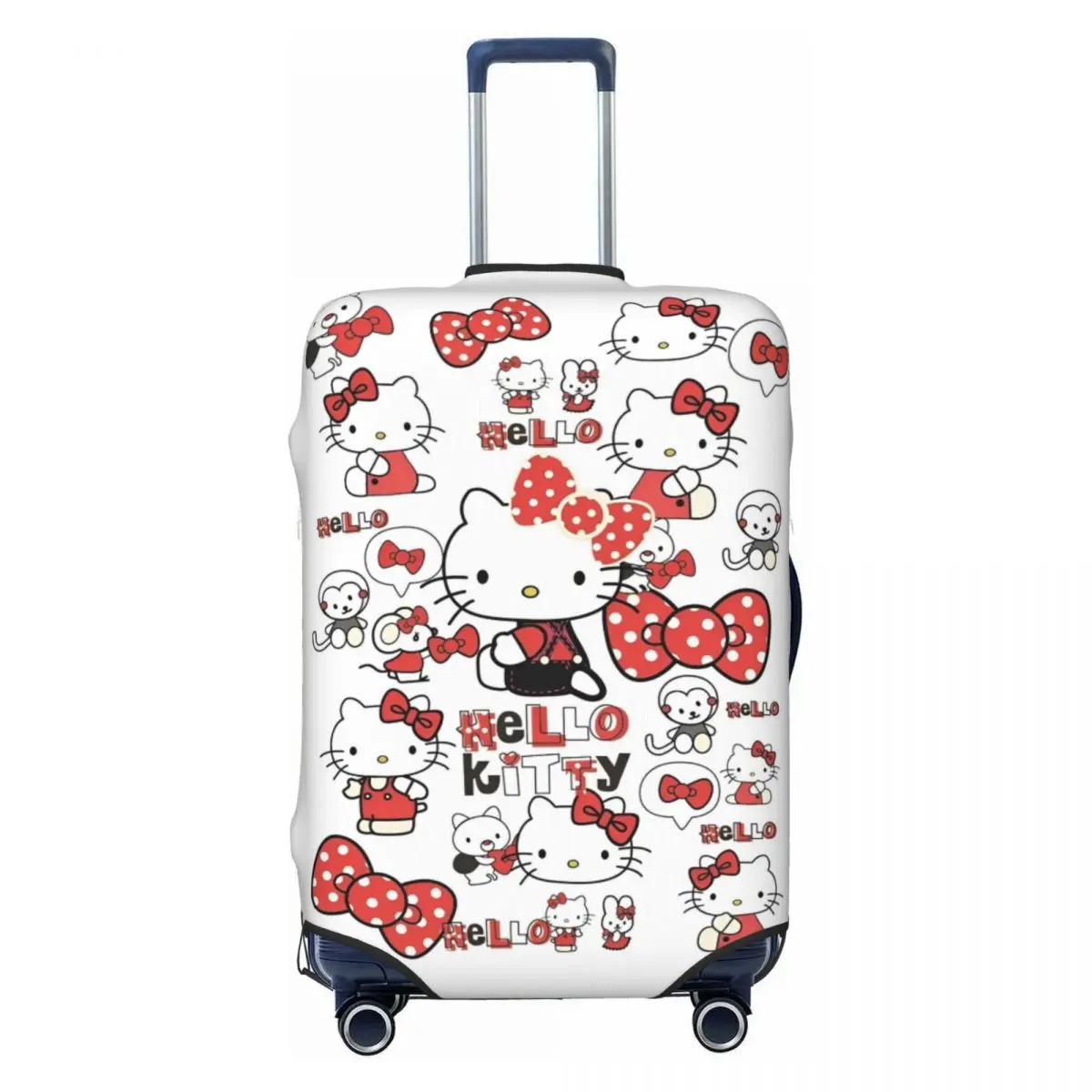 Doodle Hello Kitty Suitcase Cover Kawaii Cat Vacation Business Useful Luggage Supplies Protector