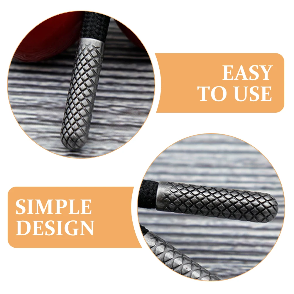

8 Pcs Shoelace Tips Decorative Black Metal Headboard Shoes Lace Tips Zinc Alloy Shoelace for Sneakers Repair Replacement