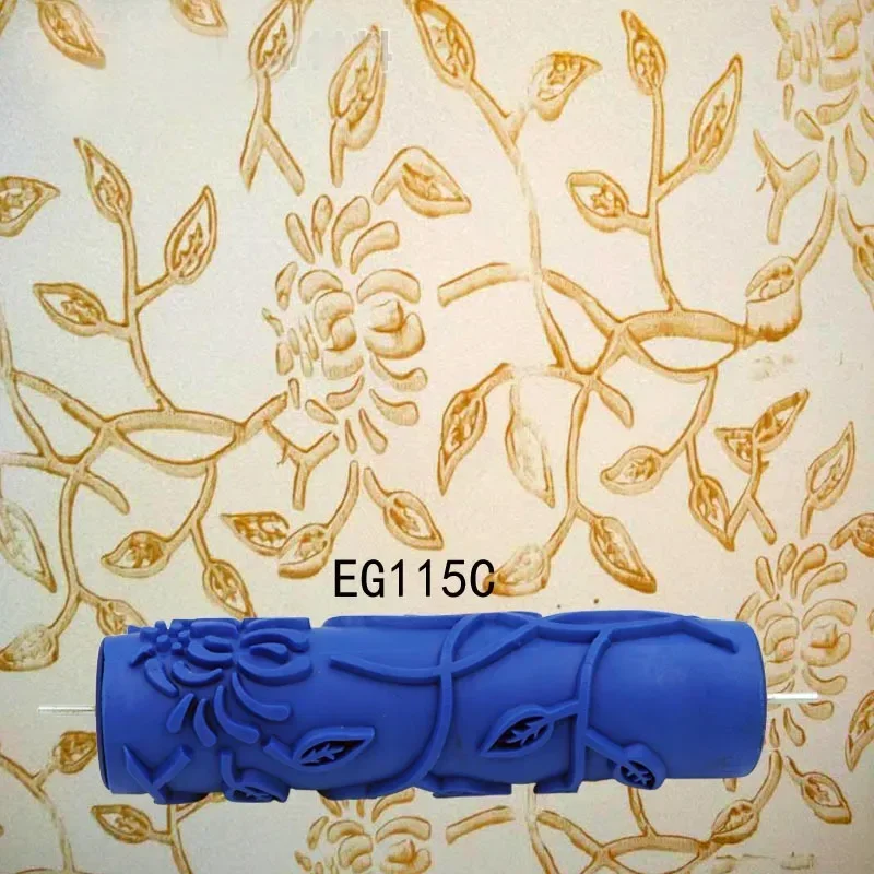 7inch Roller And Patterned Paint Machine Wall Tools 5" Rubber Roller Brush Tool Set 3D Pattern Wallpaper Room Decor