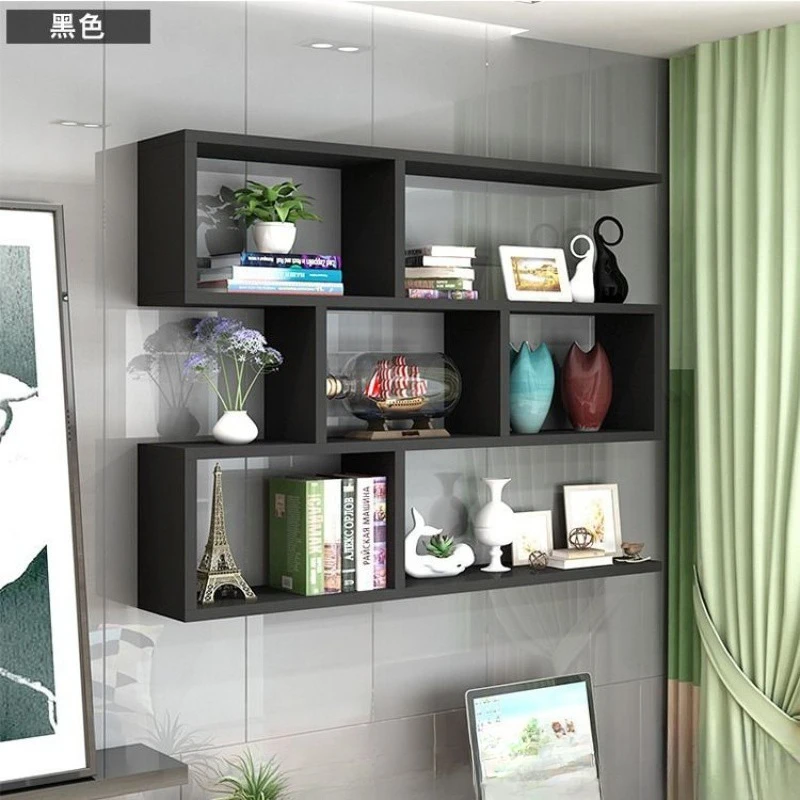 

Wall shelf Simple wall hanger Restaurant background wall decorative hanging cabinet Multi-layer bookshelf Barber shop storage