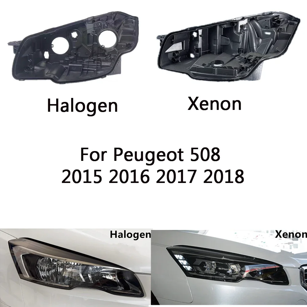 

HTTCY For Peugeot 508 2015 2016 2017 2018 Headlight Base Headlamp House Car Rear Base Auto Headlight Back House