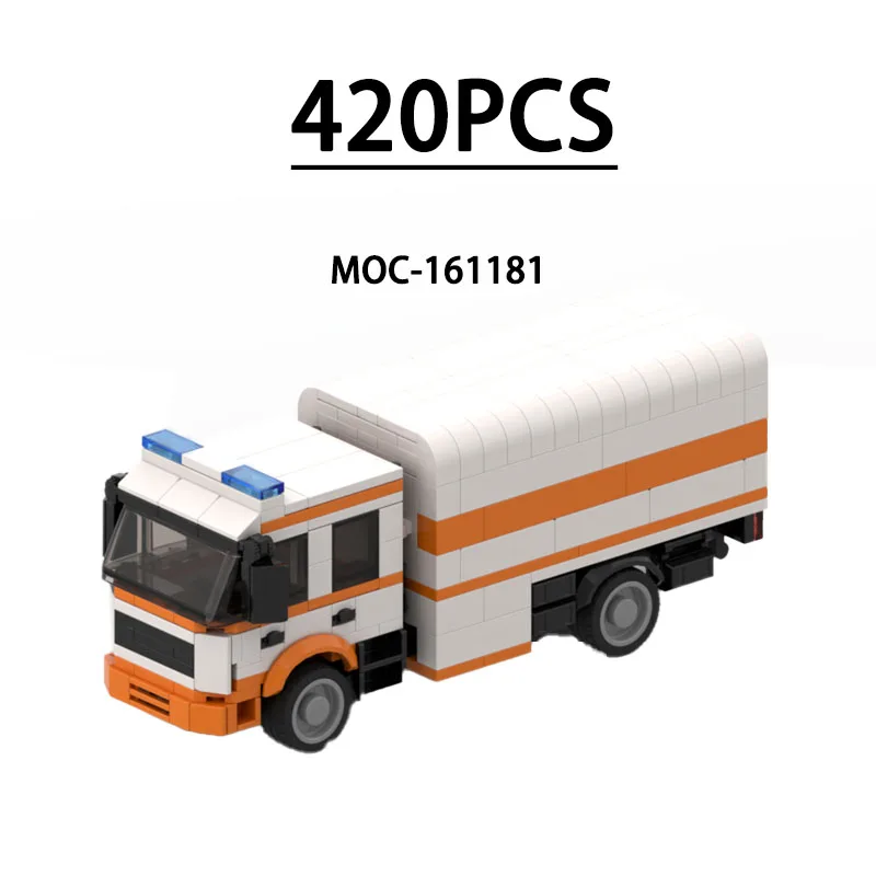 MOC-161181 Building Block City Hospital Rescue Vehicle Model 420Pieces Children Educational Birthday Christmas New Year Toy Gift