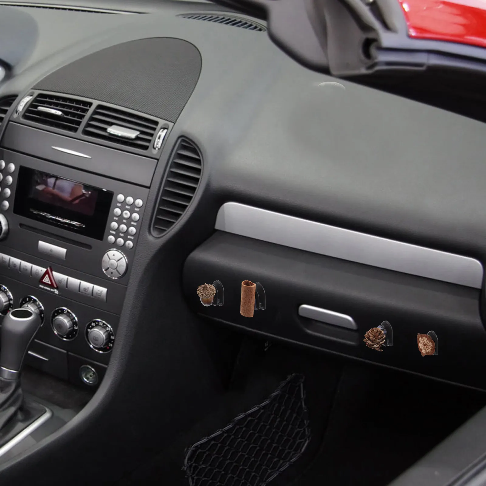 

4Pcs Car Interior Adhesive Hooks Multifunctional Seat Back Dashboard Organizer for Keys Data Cables Small Plants Compact Car