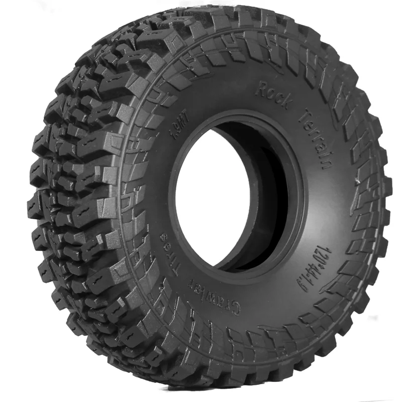 

B05B-4Pcs 120Mm 1.9In Soft Rubber Tire Wheel Tyre For 1/10 RC Crawler Car Axial SCX10 Pro Capra TRX4 D90 Redcat Upgrade Parts