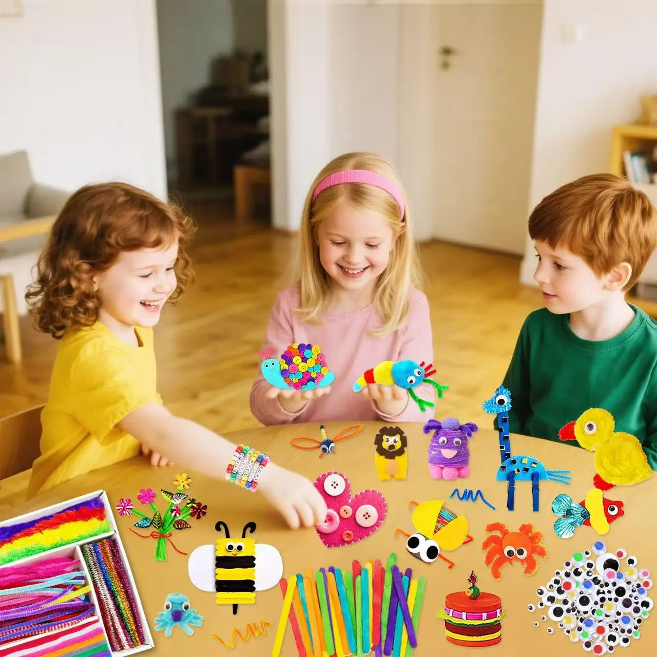 Educação precoce das crianças diy criativo artesanato brinquedos kit material pacote desenvolvimento intelectual brinquedo para crianças