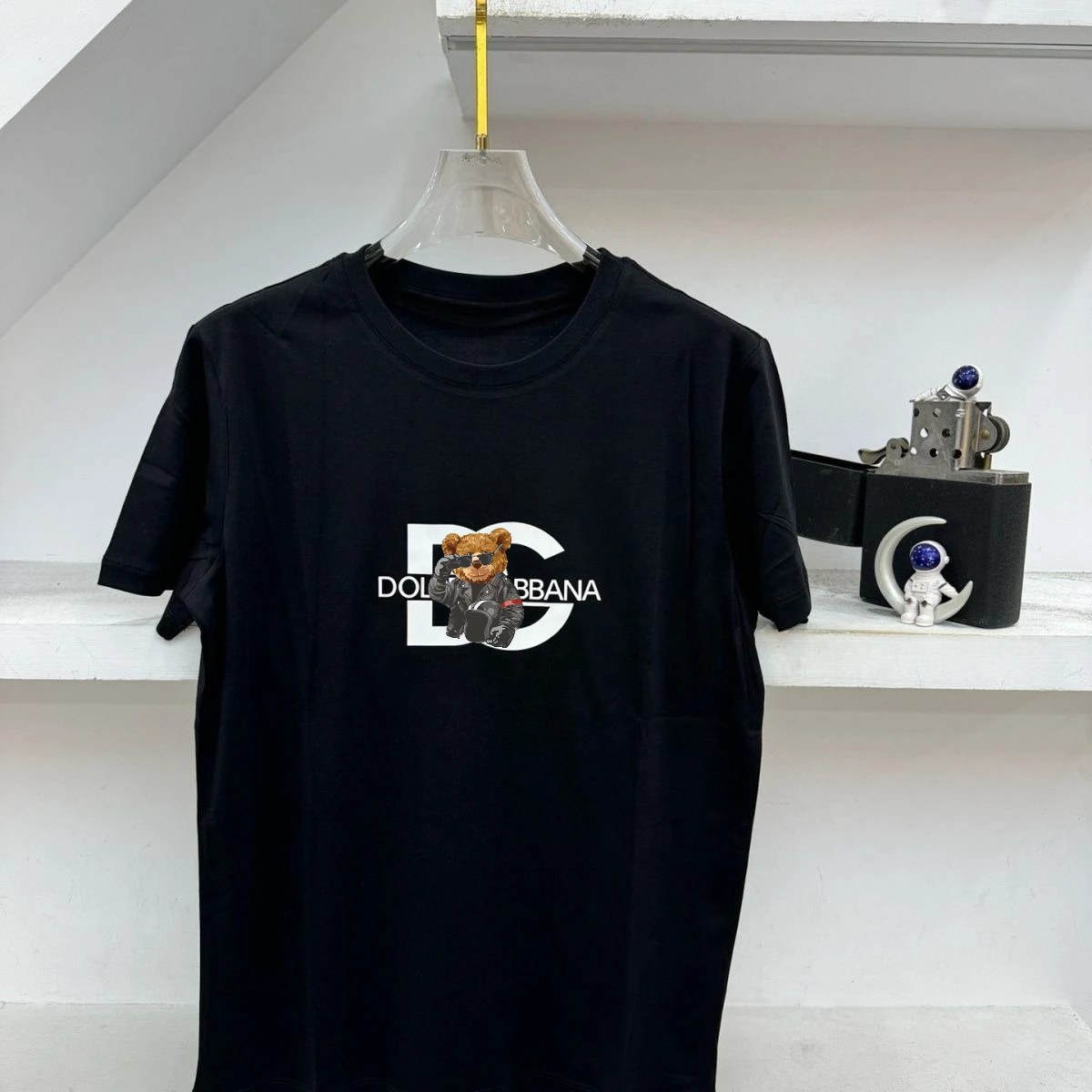 

Men's and Women's Short-sleeved T-shirts, Pure Cotton, Luxurious, High Quality, Bear Print, Brand, Summer