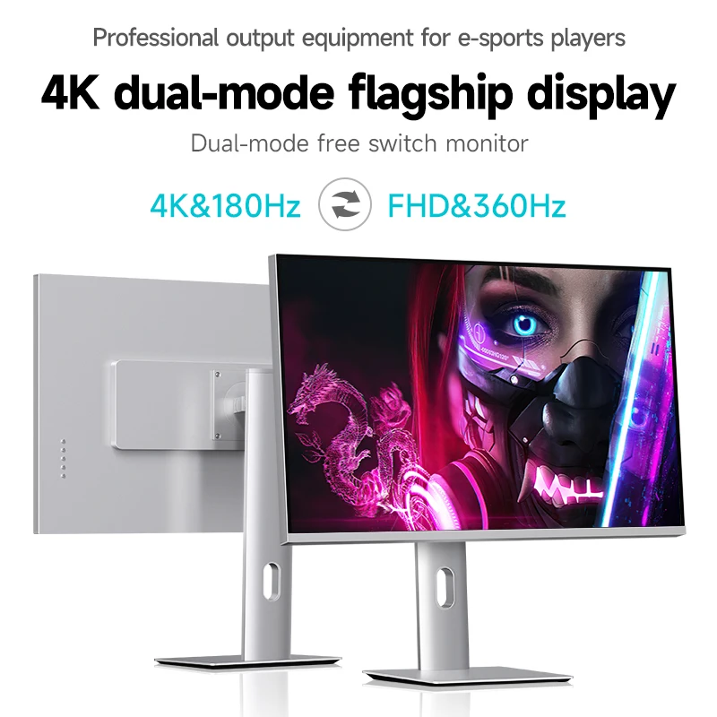 

27-inch 4K Monitor 180Hz (1K@360Hz), 96% DCI-P3, Computer Display, Height Adjustable, Alloy metal material body
