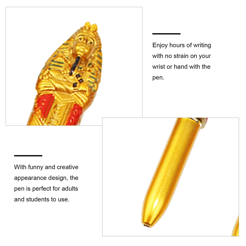 

2pcs Ballpoint Pen Novelty Advertising Portable Refillable Student Egypt Figurine Writing Tool