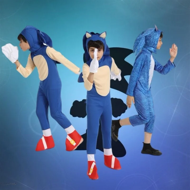 

Halloween Costume Children's Cartoon Cosplay Jumpsuit Sonic Outfit Hedgehog Cartoon Polypropylene Material