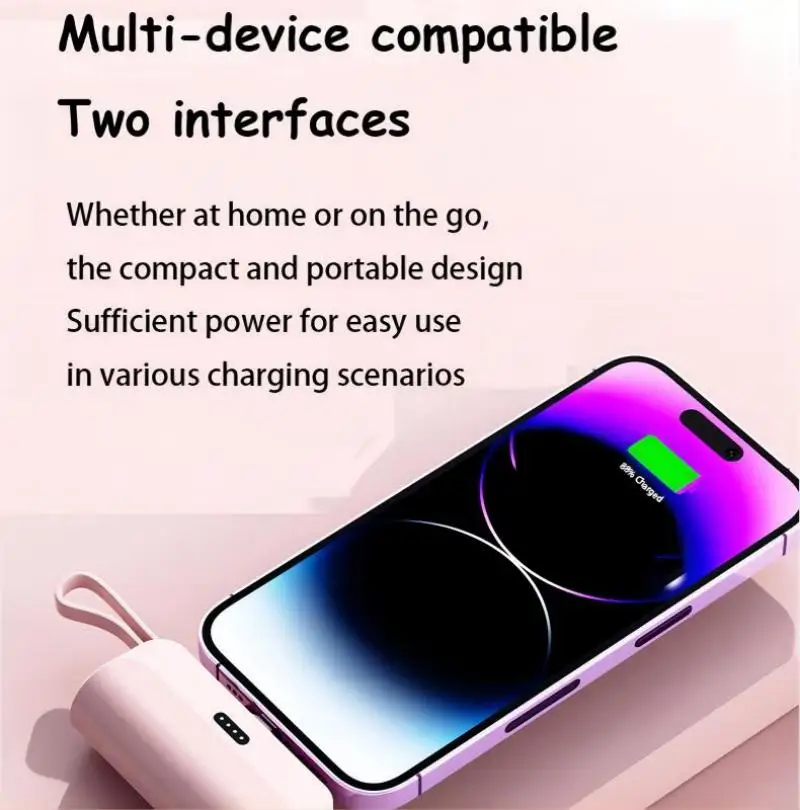 30000mAh Mini Portable Power Bank 2- in-1 Fast Charger Lightweight High capacity Pocket Power Bank For IPhone Huawei Samsung 