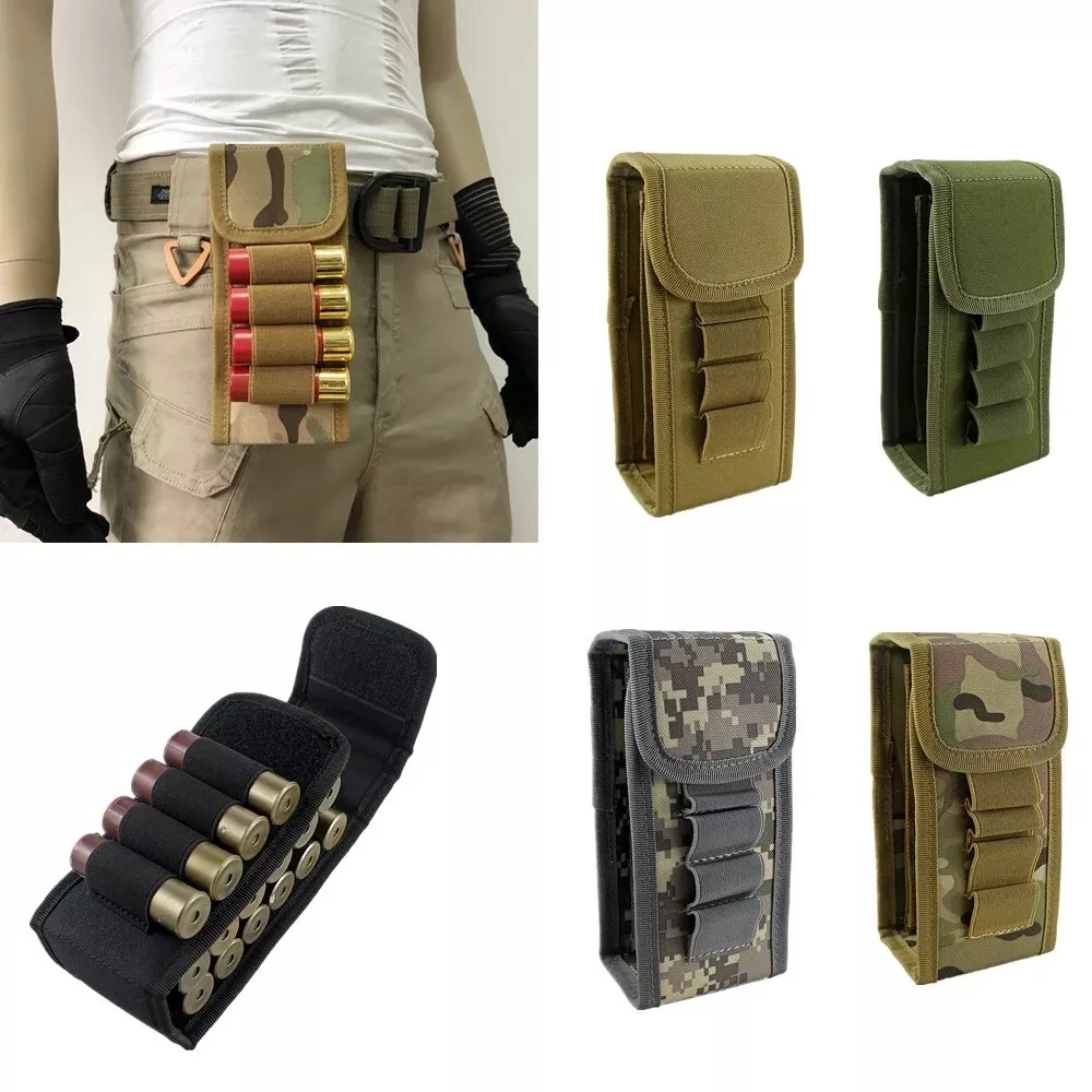 Tactical Airsoft Molle Magazine Pouch 16 Round 12 Gauge Ammo Shells Holder Bag Ammo Holder Bullets Shells Bag Tactical Pouch