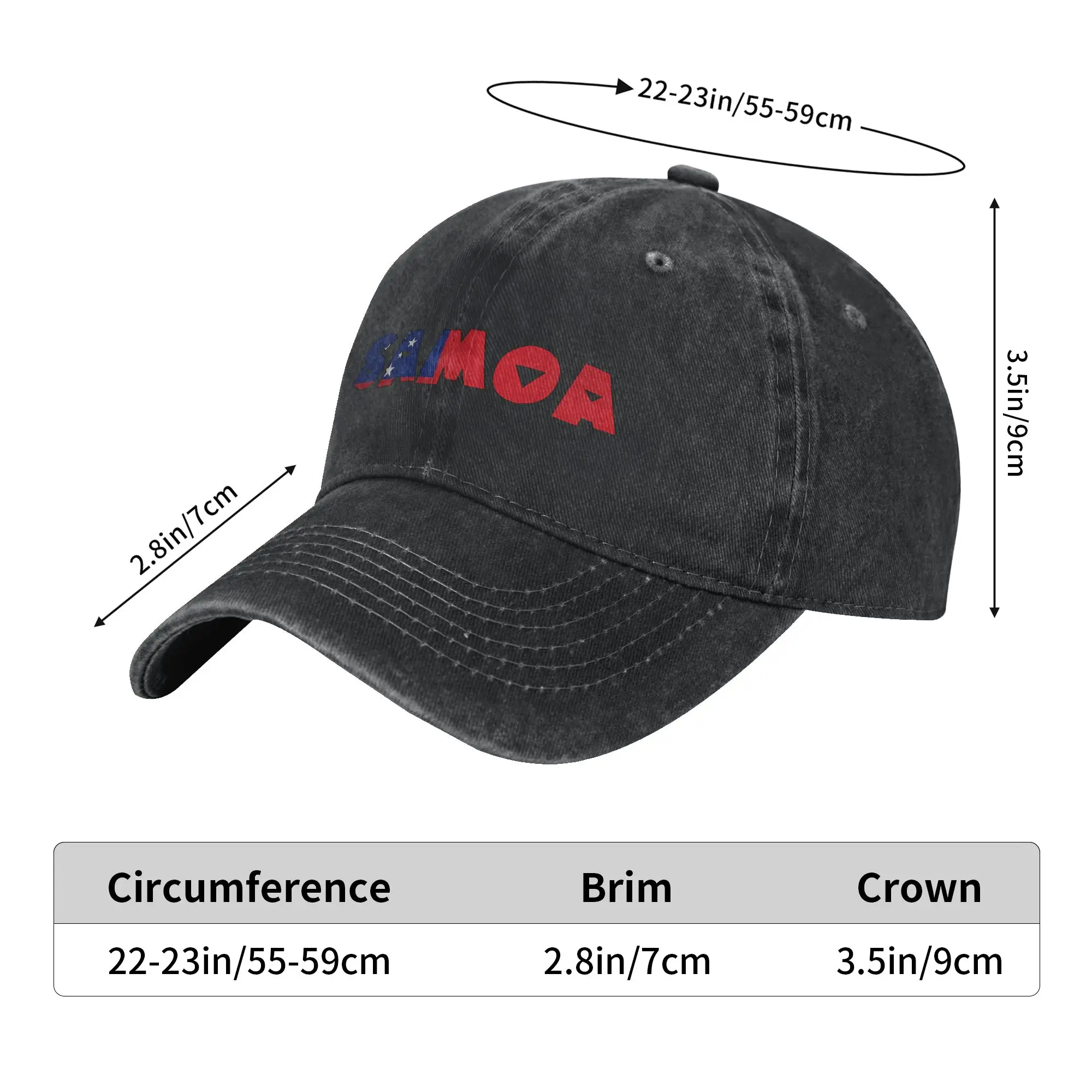 Samoa  Washed Baseball Cap  Stylish Sun Trucker Hat Summer Unisex Men Outdoor Sports Snapback Cap