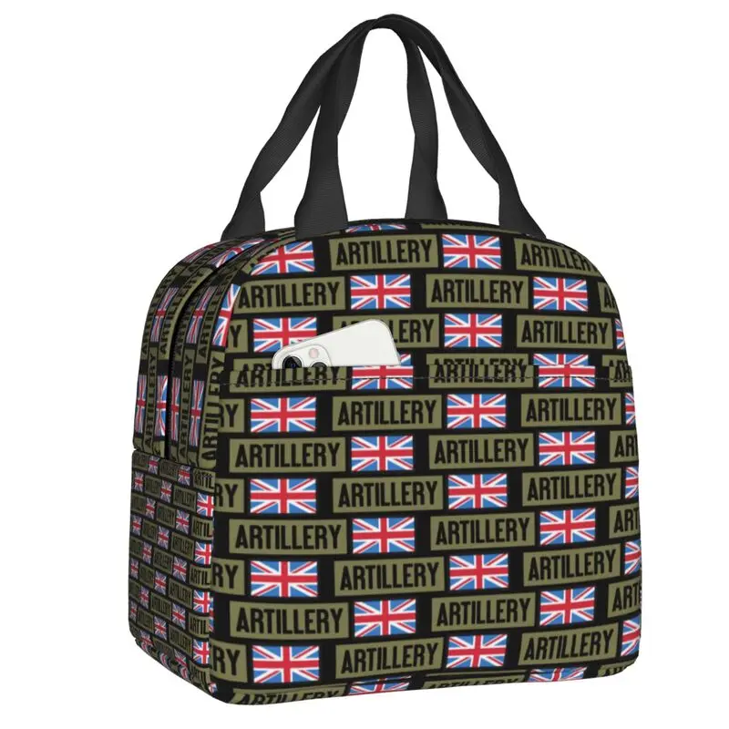 Custom Union Jack British Flag Artillery Lunch Bag Women Cooler Thermal Insulated Lunch Box for Student School