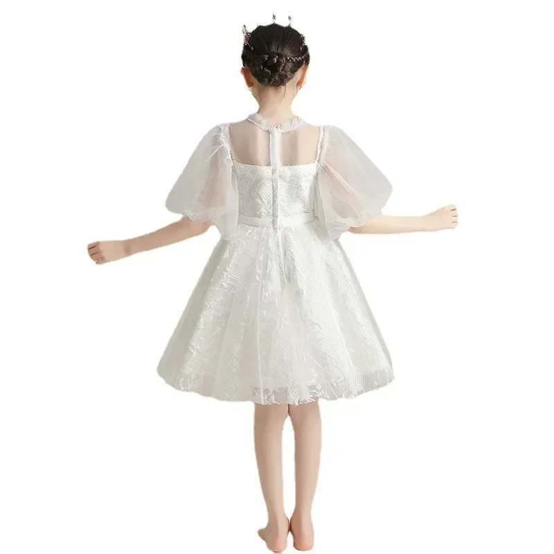 Robe de Spectacle en Gaze Blanche Moelleuse pour Garçon et Fille, Tenue de Princesse pour Anniversaire d'Enfant