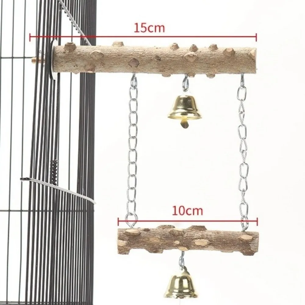 New Wood Parrot Suspension Bridge Toys Durable Claw Grinding Pole Standing Bracket Rod Bird Toys Birdcage Accessories view 5