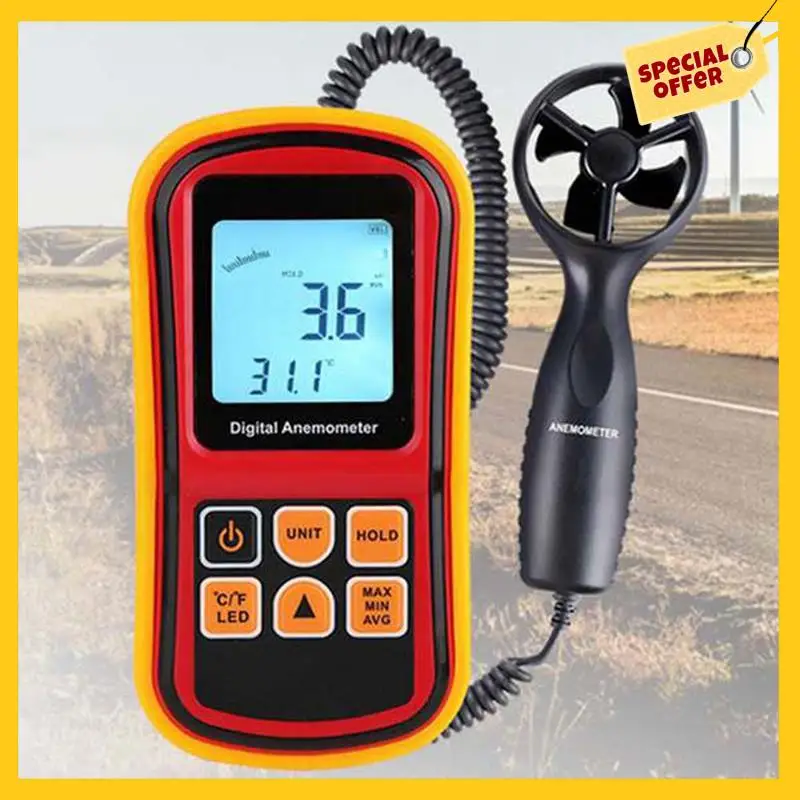 ABKI-Gm8901 анемометр, измеритель температуры скорости ветра, цифровой термометр 45 м/с, ручной измерительный инструмент