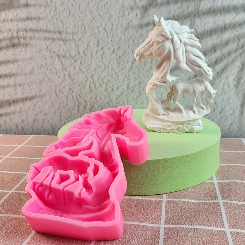 Horse Silicone Molds Ornament Handmade Animal Mould Desktops Decorative Plasters Molds Epoxy Resin Molds Craft Supplies